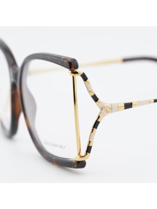 Gucci GG0592O 002 Butterfly Eyeglasses - Havana/Gold 60mm main image 8
